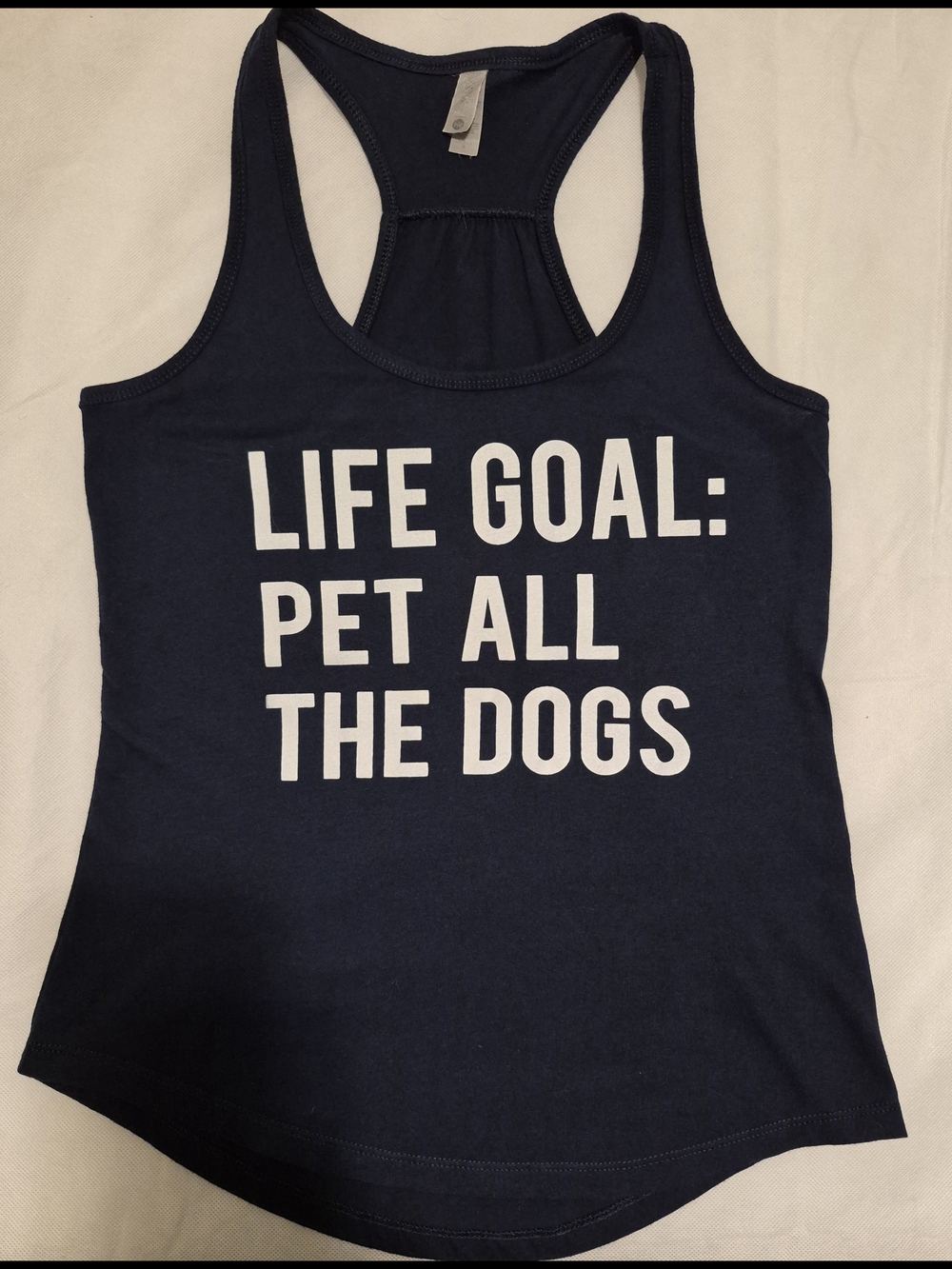Life Goal: Pet All The Dogs Navy Tank Top - SMALL
